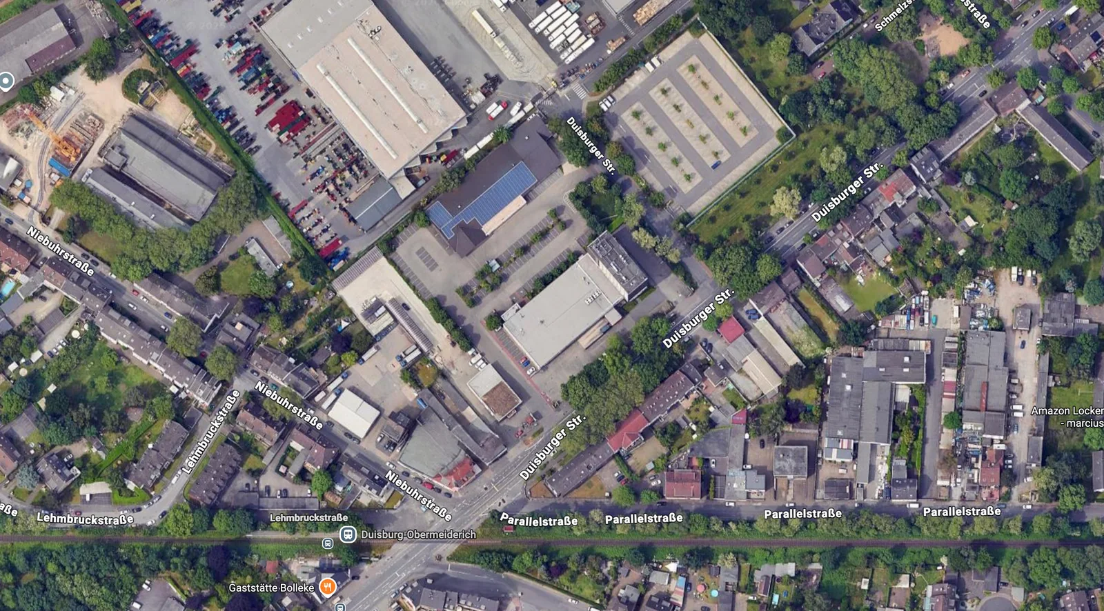 Luftbild des Standorts an der Duisburger Straße